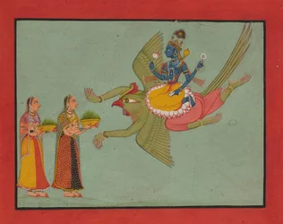 Vishnu en su vehículo Garuda